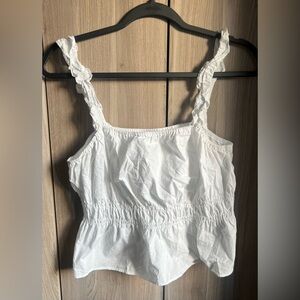 H&M White Ruffled Camisole Top